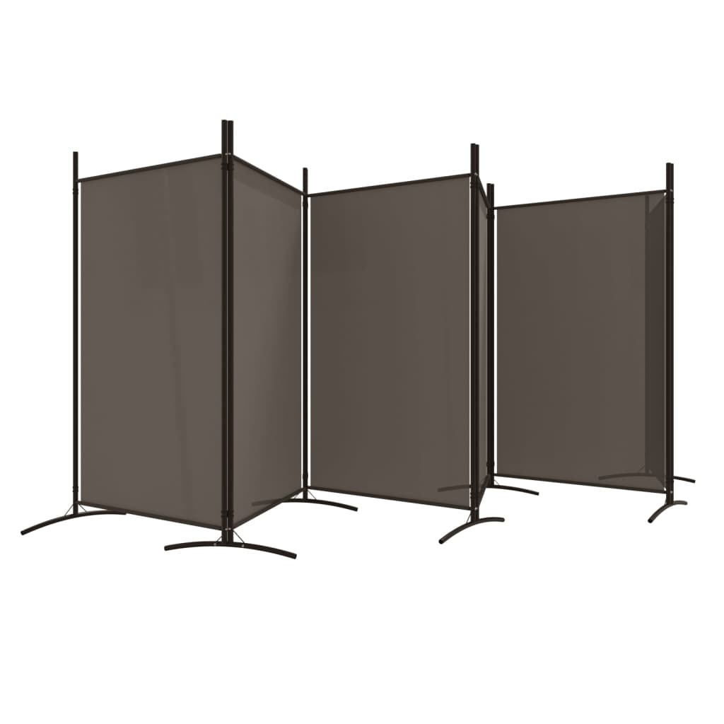 Romdeler med 6 paneler antrasitt 520x180 cm stoff