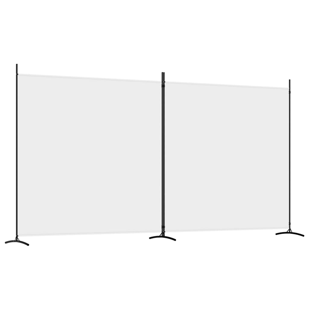 Romdeler med 2 paneler hvit 348x180 cm stoff