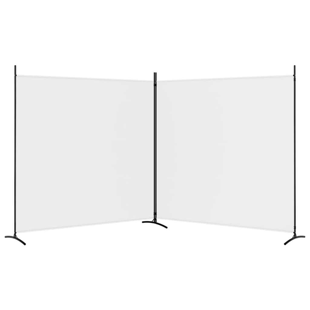 Romdeler med 2 paneler hvit 348x180 cm stoff