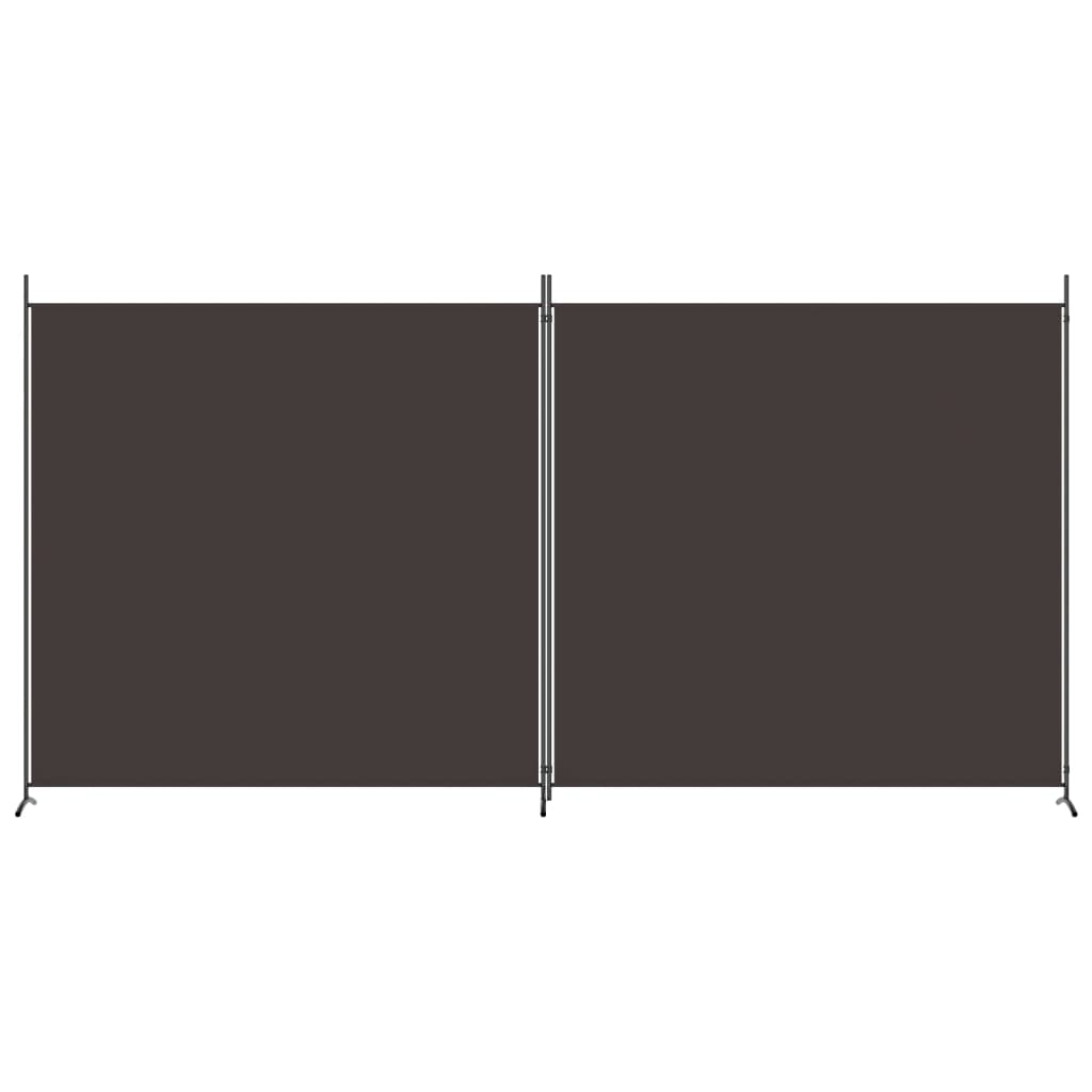Romdeler med 2 paneler brun 348x180 cm stoff