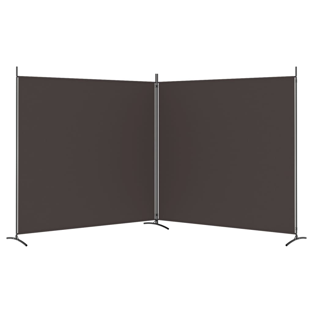 Romdeler med 2 paneler brun 348x180 cm stoff