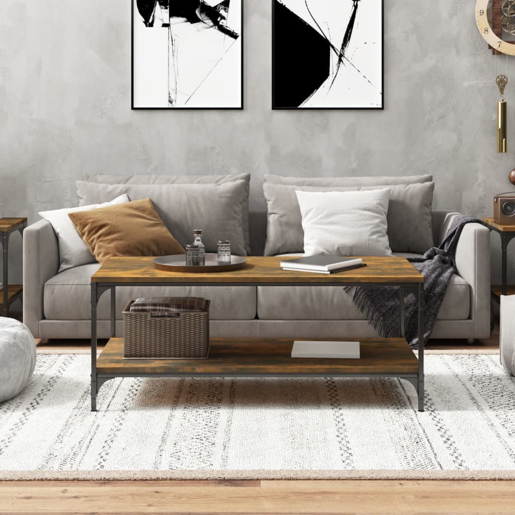 Salongbord røkt eik 100x50x40 cm konstruert tre