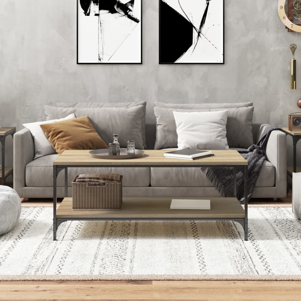 Salongbord sonoma eik 80x50x40 cm konstruert tre