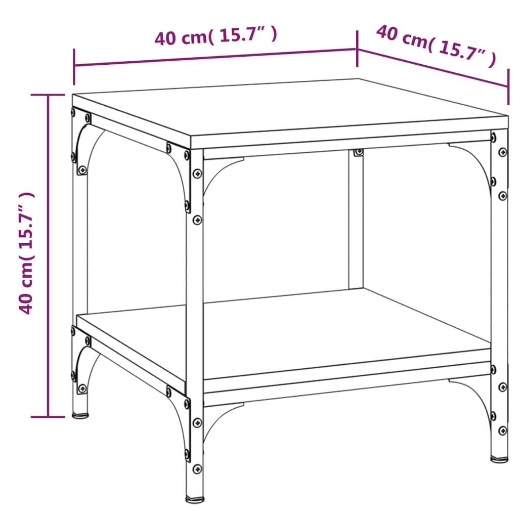 Sidebord 2 stk sonoma eik 40x40x40 cm konstruert tre