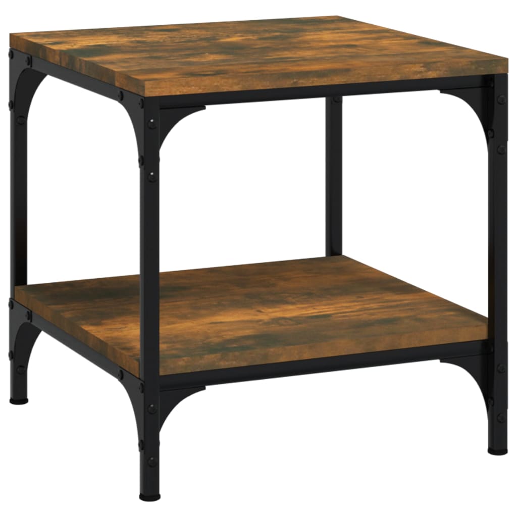 Sidebord 2 stk røkt eik 40x40x40 cm konstruert tre