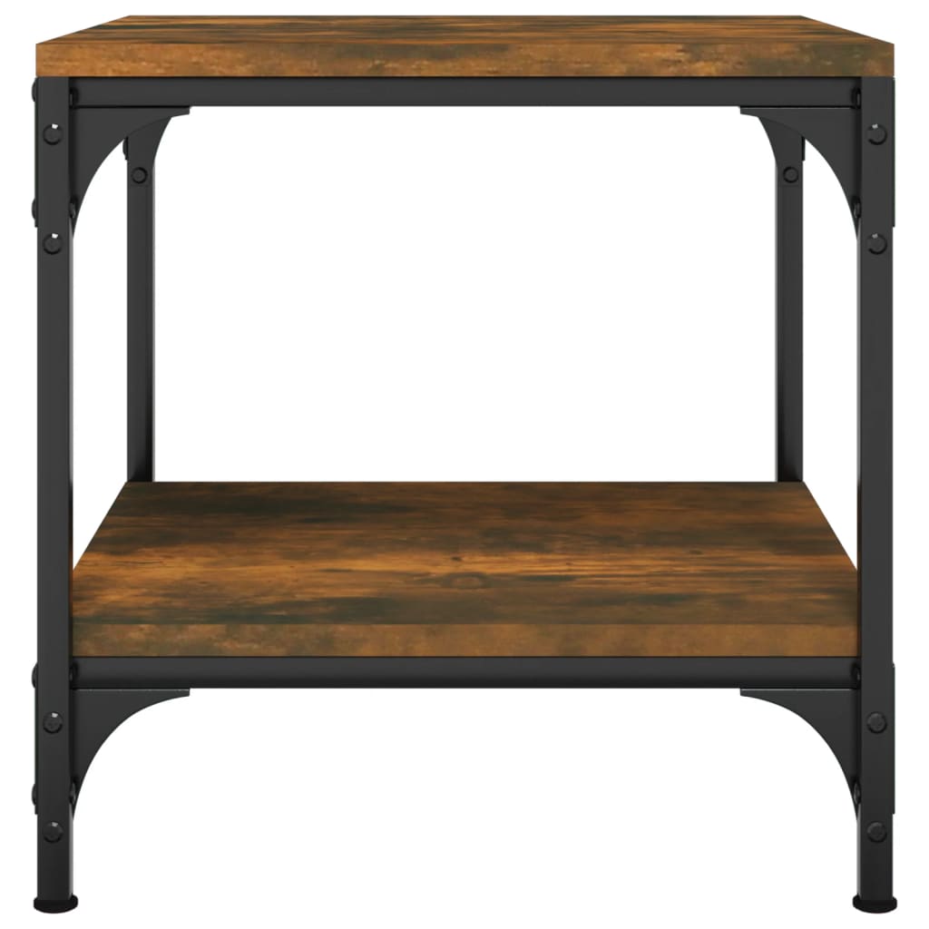 Sidebord 2 stk røkt eik 40x40x40 cm konstruert tre
