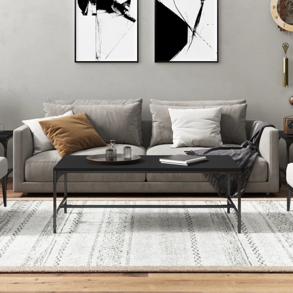 Salongbord svart 100x50x35 cm konstruert tre