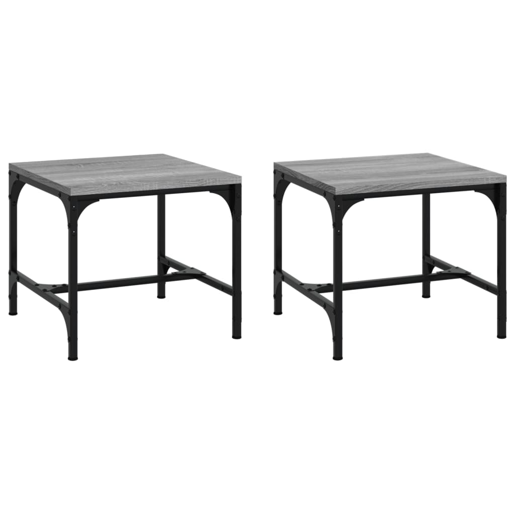 Sidebord 2 stk grå sonoma 40x40x35 cm konstruert tre