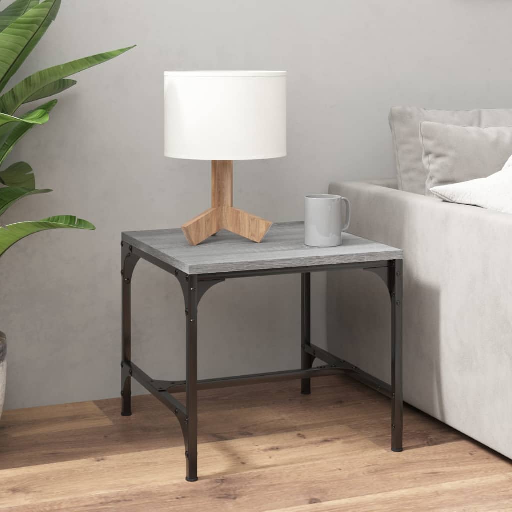 Sidebord 2 stk grå sonoma 40x40x35 cm konstruert tre