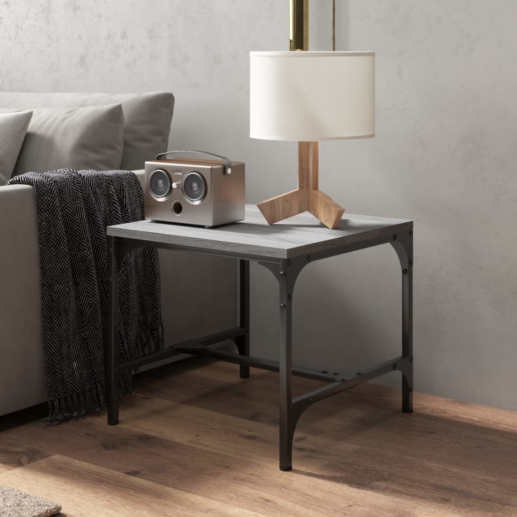 Sidebord 2 stk grå sonoma 40x40x35 cm konstruert tre