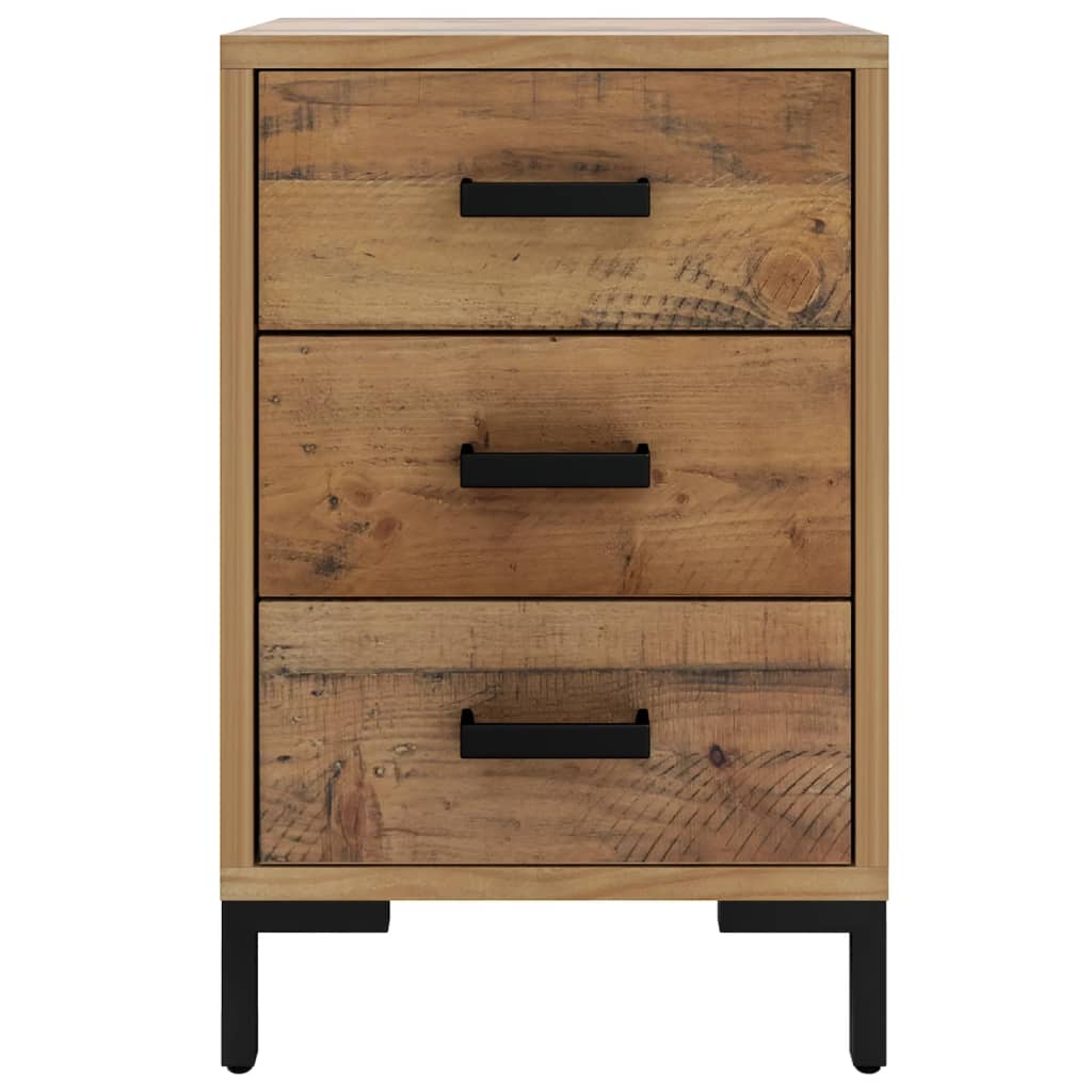 Nattbord brun 40x30x55 cm gjenvunnet heltre furu