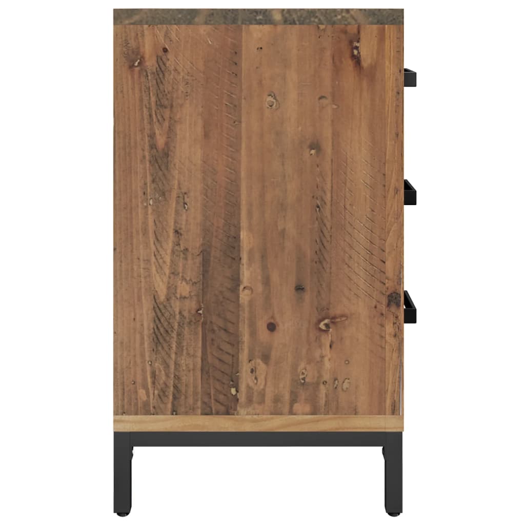 Nattbord brun 40x30x55 cm gjenvunnet heltre furu