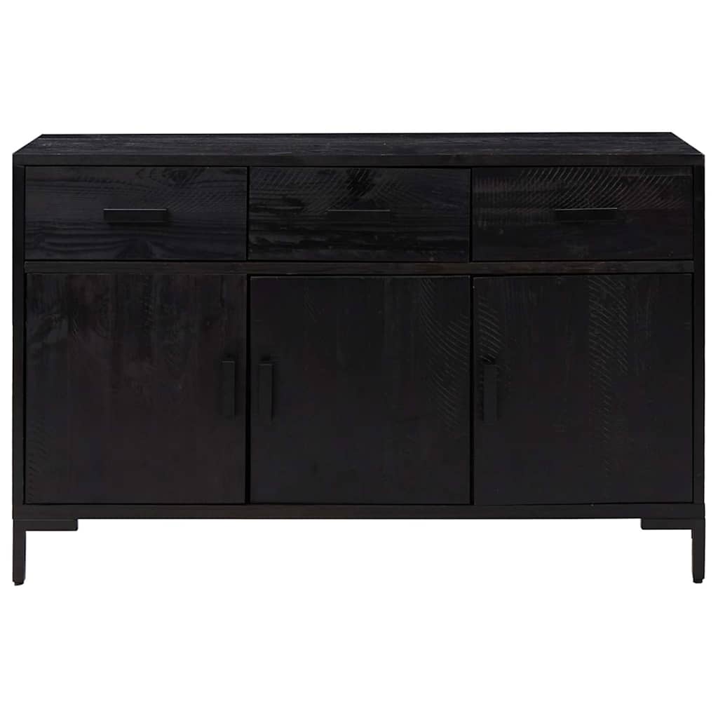 Skjenk svart 110x35x70 cm heltre furu