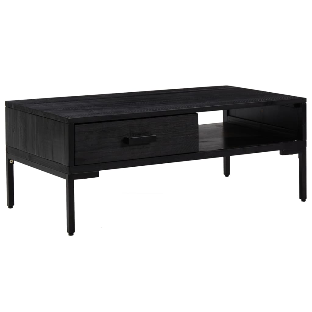 Salongbord svart 90x50x35 cm heltre furu