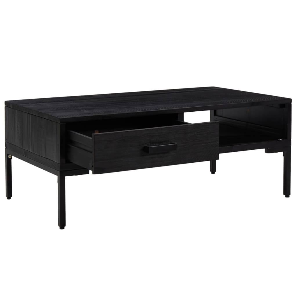 Salongbord svart 90x50x35 cm heltre furu