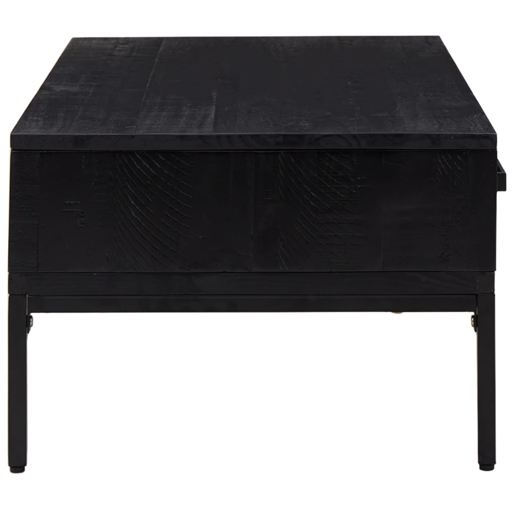 Salongbord svart 90x50x35 cm heltre furu