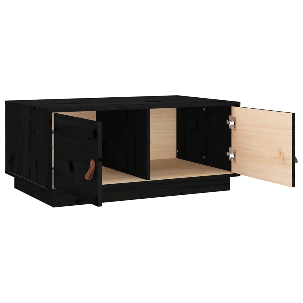 Salongbord svart 80x50x35 cm heltre furu