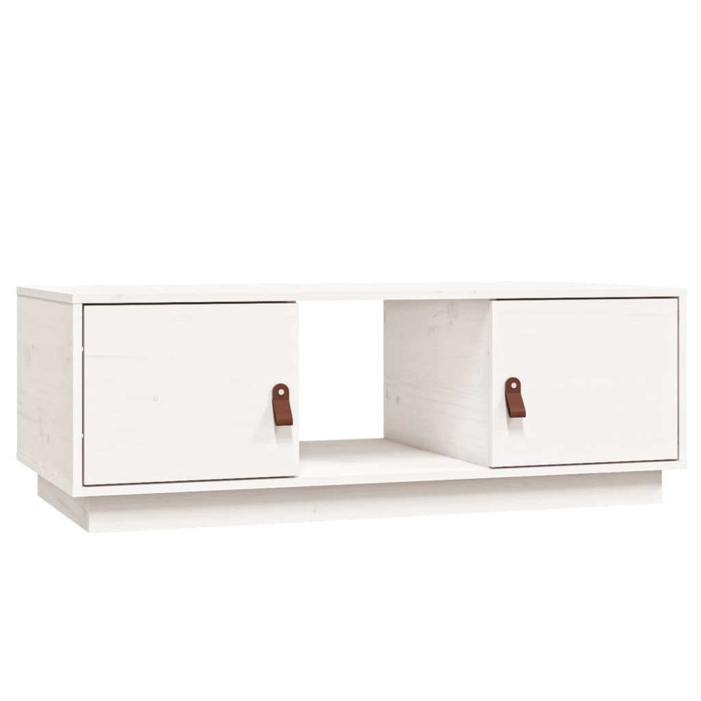 Salongbord hvit 100x50x35 cm heltre furu