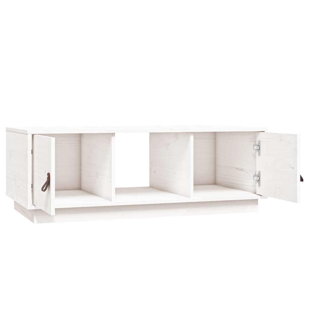 Salongbord hvit 100x50x35 cm heltre furu