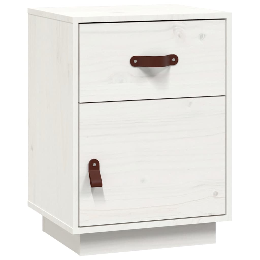 Nattbord 2 stk hvit 40x34x55 cm heltre furu