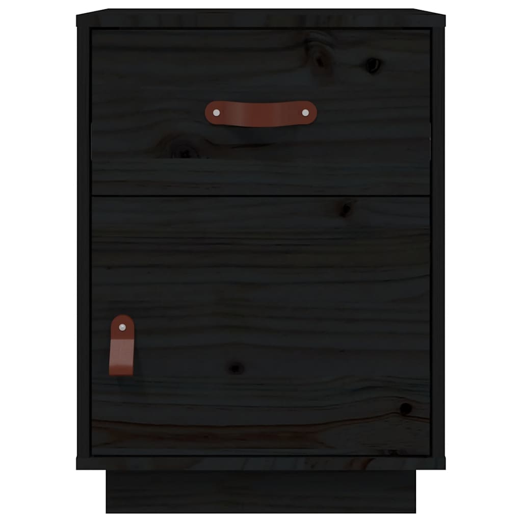 Nattbord svart 40x34x55 heltre furu