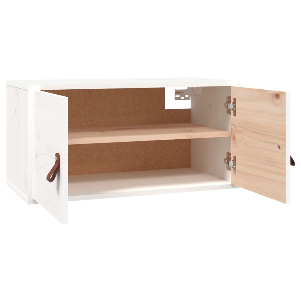 Veggskap 2 stk hvit 60x30x30 cm heltre furu