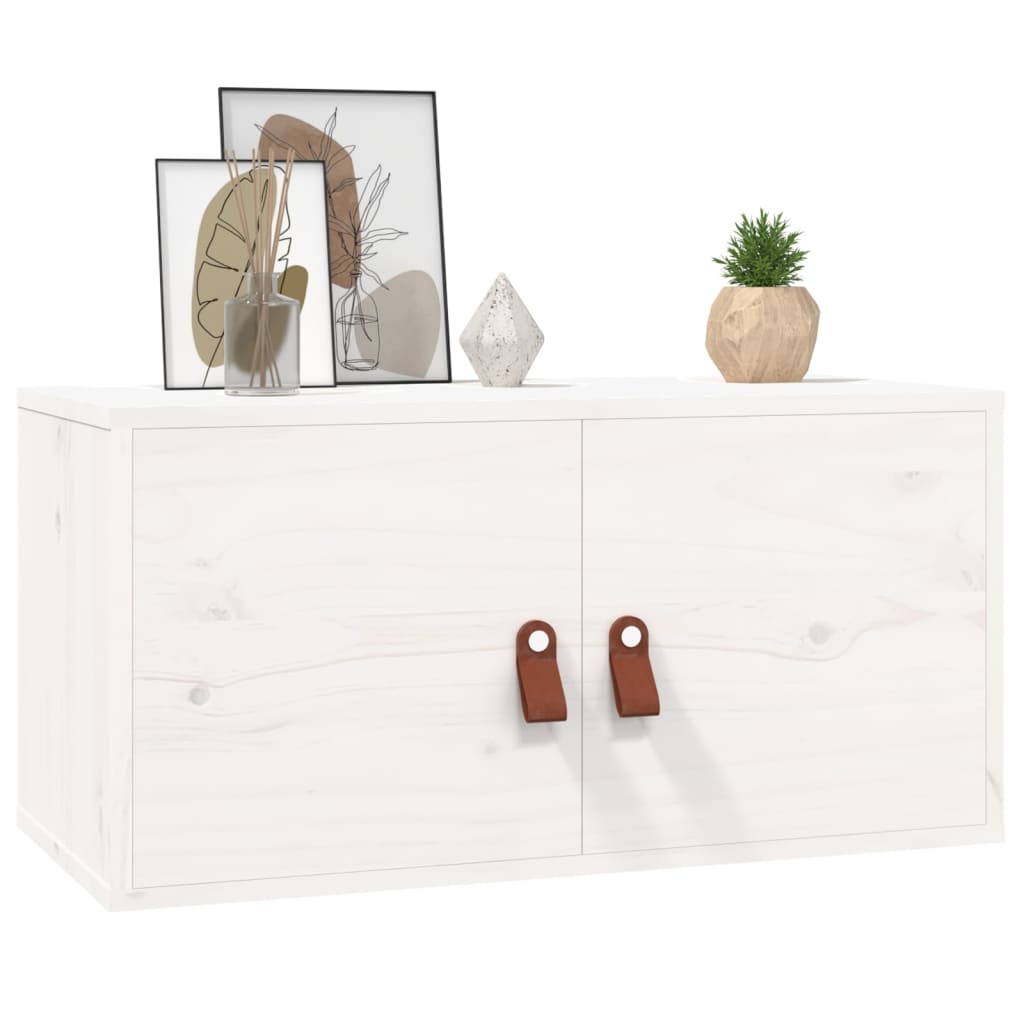 Veggskap 2 stk hvit 60x30x30 cm heltre furu
