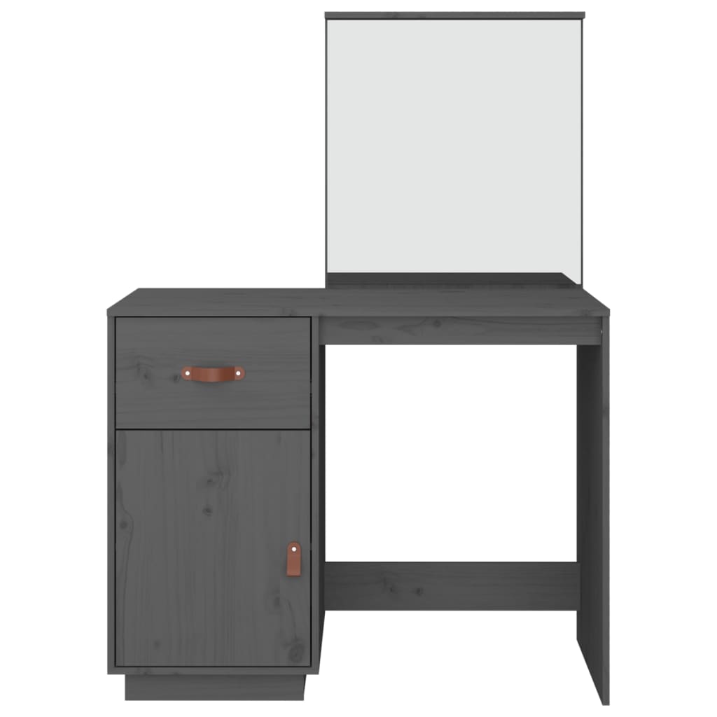 Sminkebord grå 95x50x134 cm heltre furu
