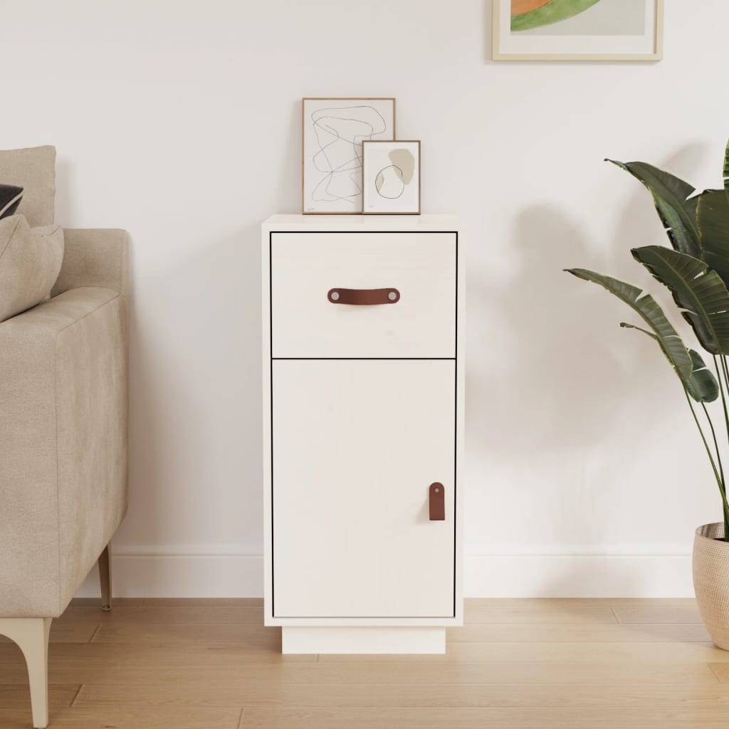 Skjenk hvit 34x40x75 cm heltre furu