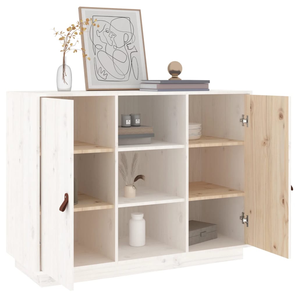 Skjenk hvit 100x40x75 cm heltre furu