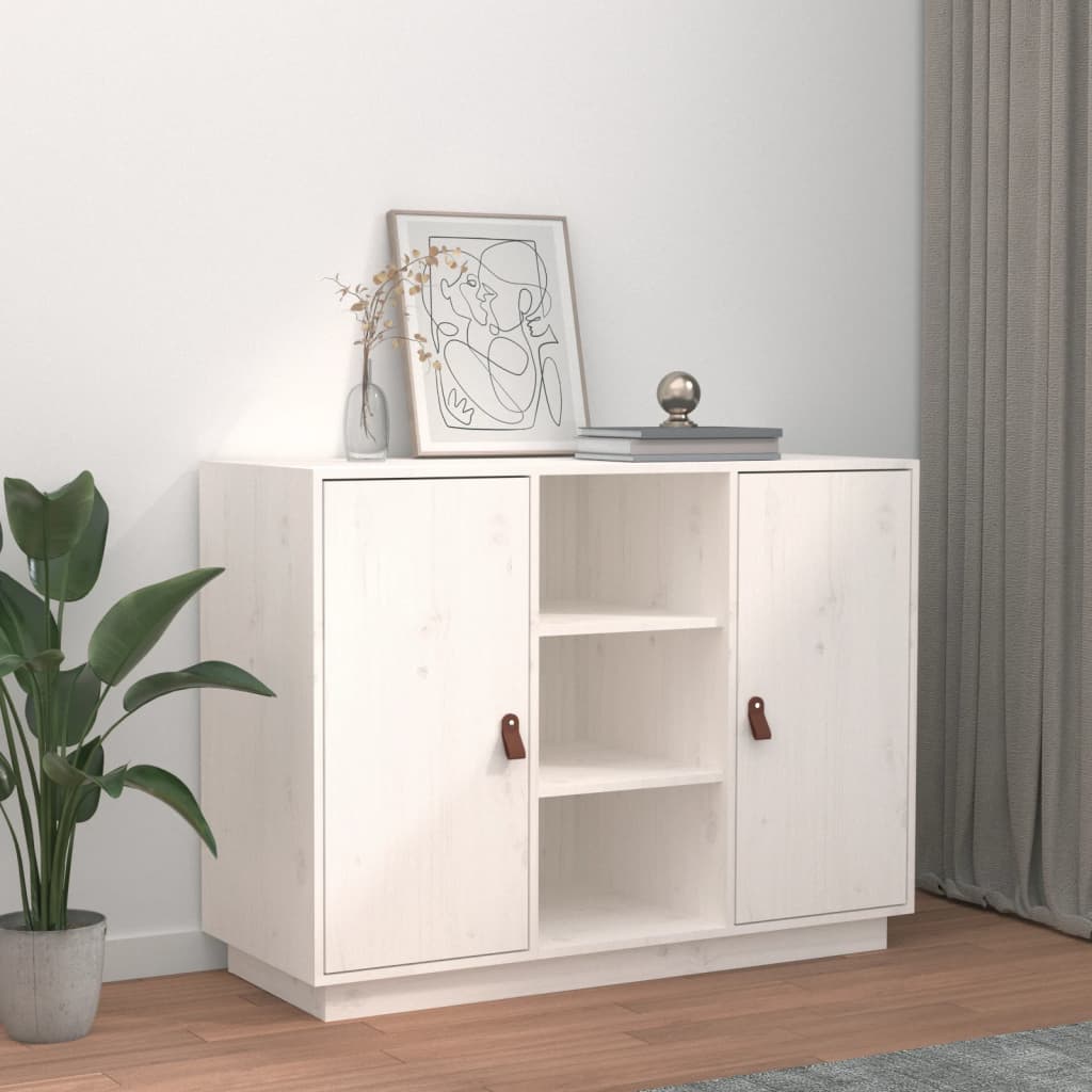 Skjenk hvit 100x40x75 cm heltre furu