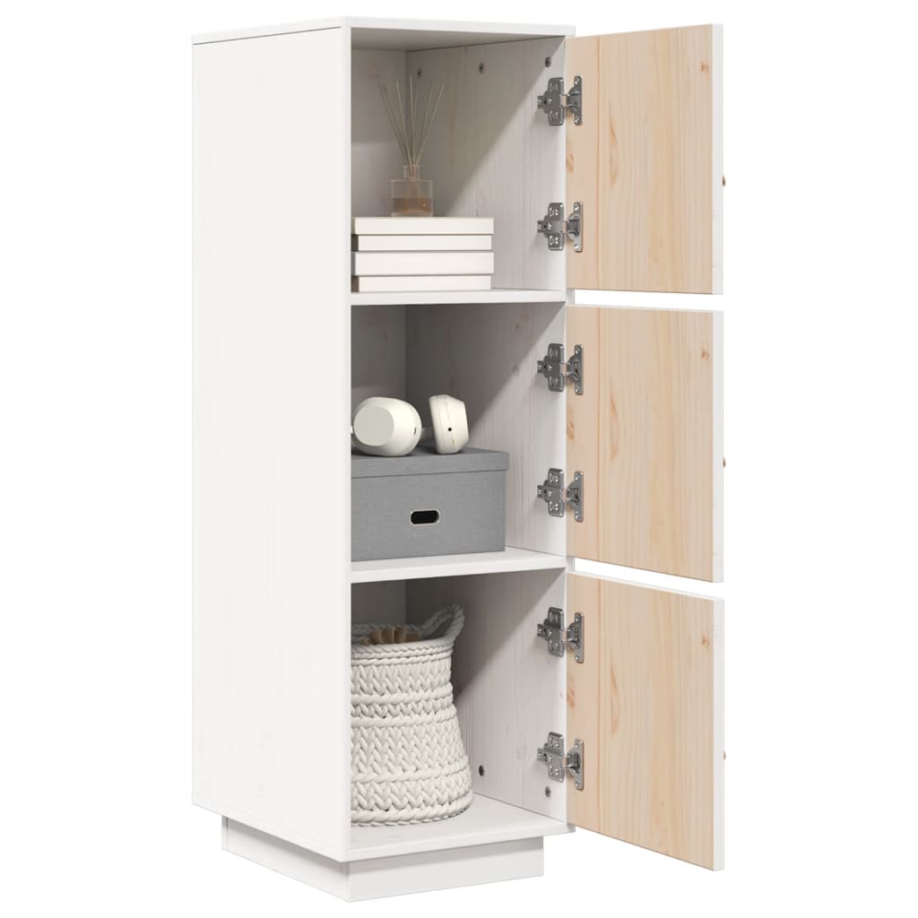 Highboard hvit 34x40x108,5 cm heltre furu