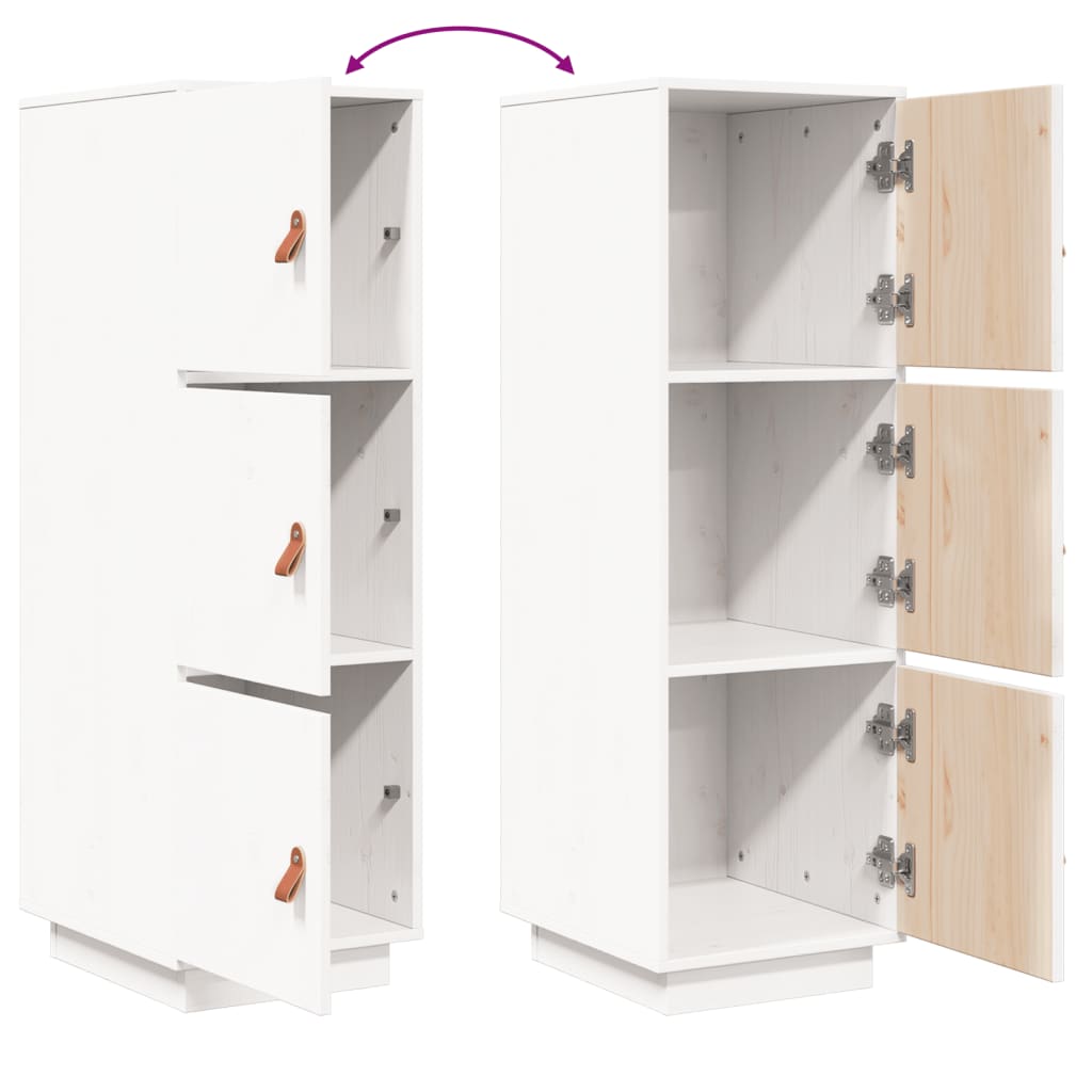 Highboard hvit 34x40x108,5 cm heltre furu
