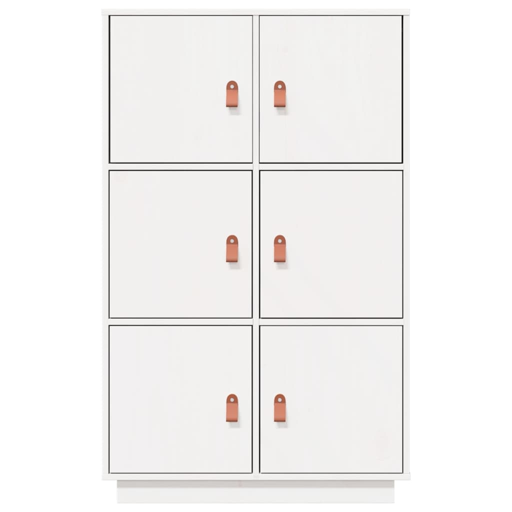 Highboard hvit 67x40x108,5 cm heltre furu