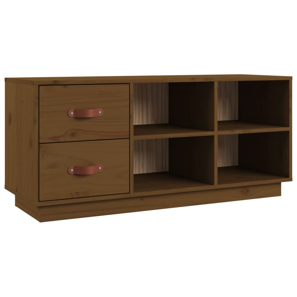 Skobenk honningbrun 100x34x45 cm heltre furu