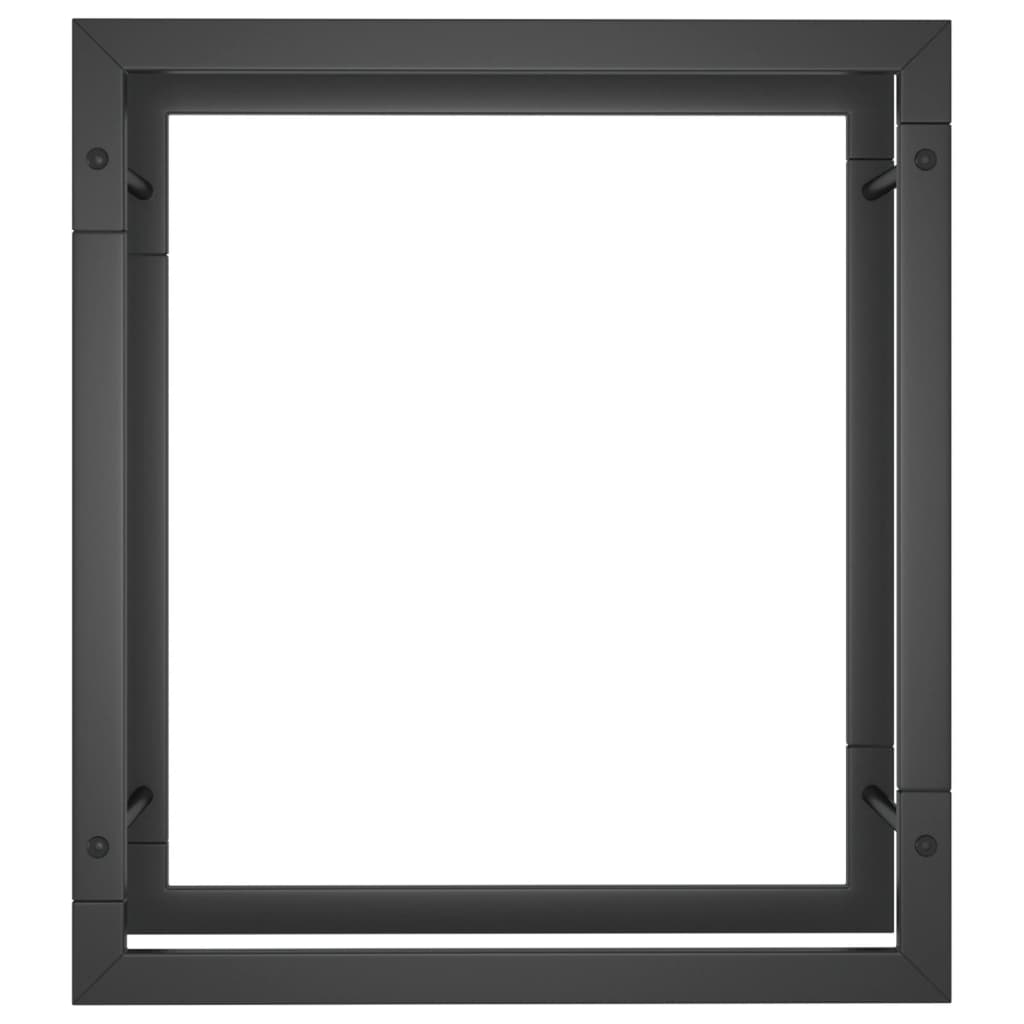Vedstativ matt svart 50x28x56 cm stål