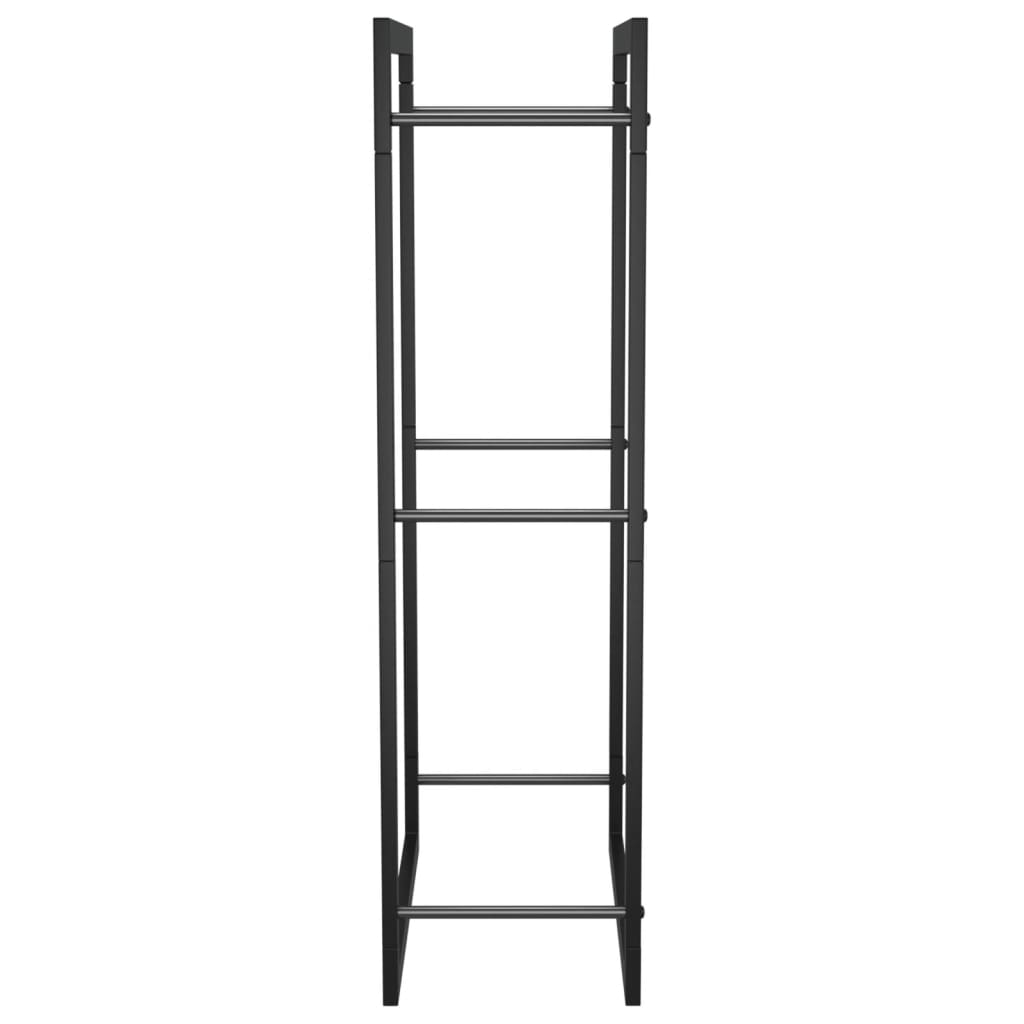 Vedstativ matt svart 50x28x94 cm stål