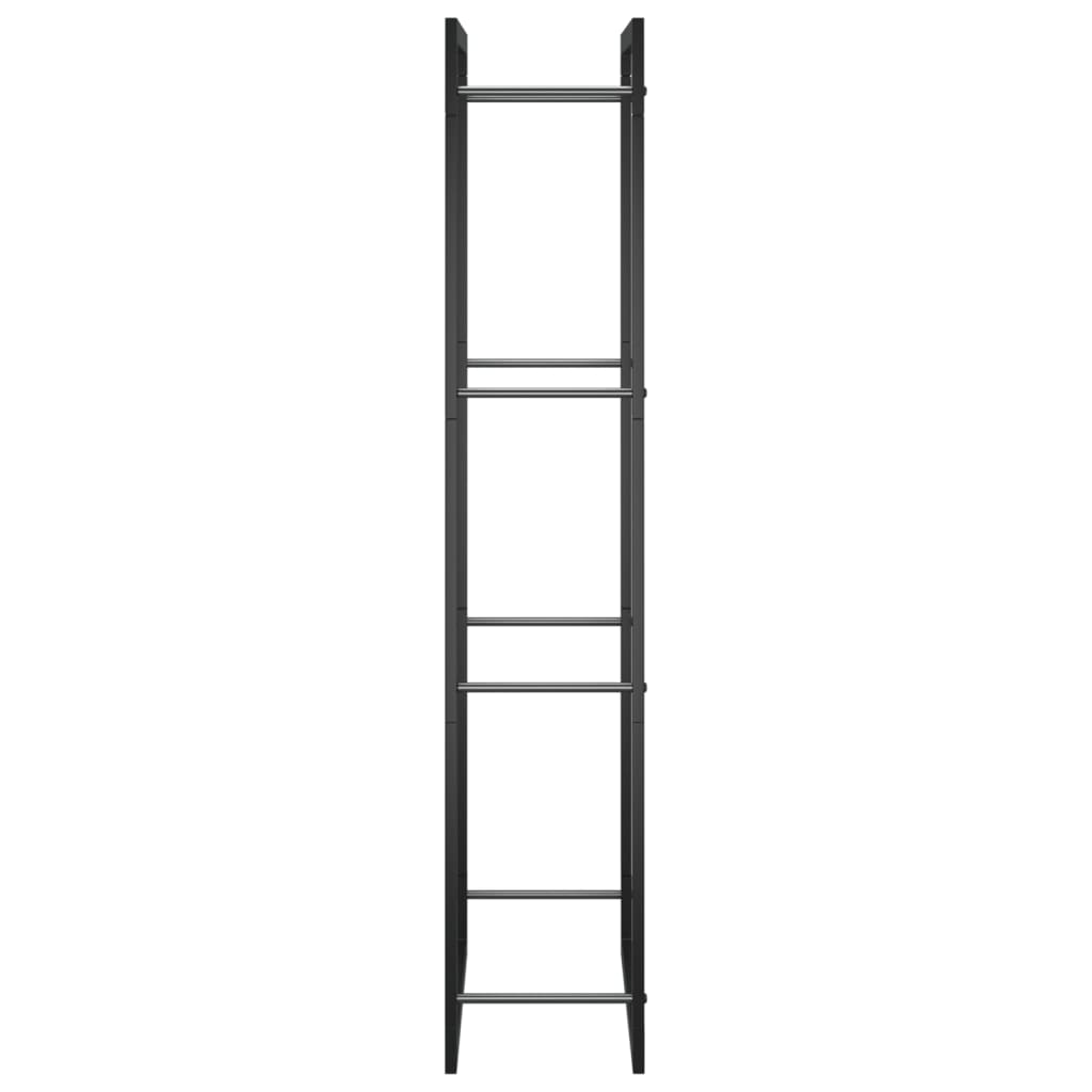 Vedstativ matt svart 50x28x132 cm stål