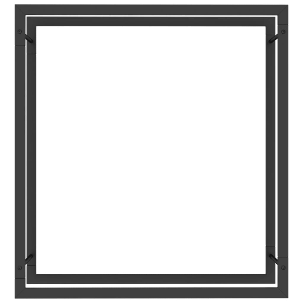 Vedstativ matt svart 80x28x86 cm stål