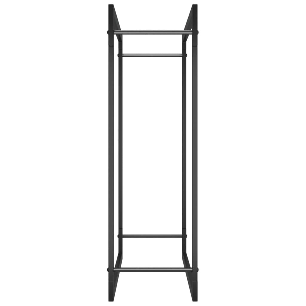 Vedstativ matt svart 80x28x86 cm stål