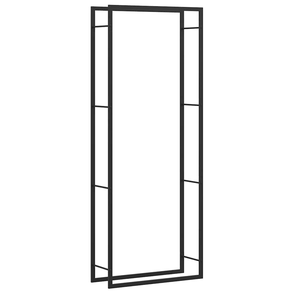 Vedhylle matt svart 80x28x222 cm stål