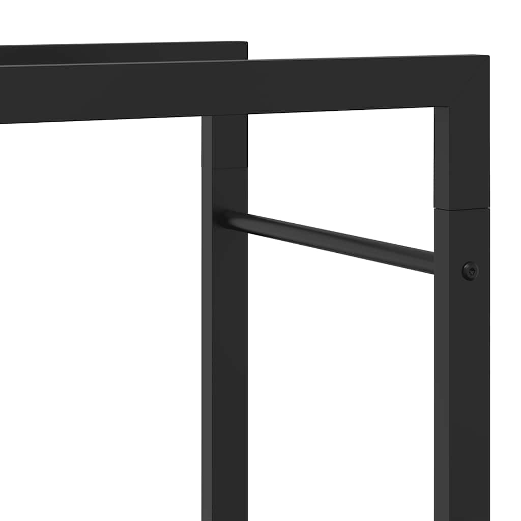 Vedhylle matt svart 80x28x222 cm stål