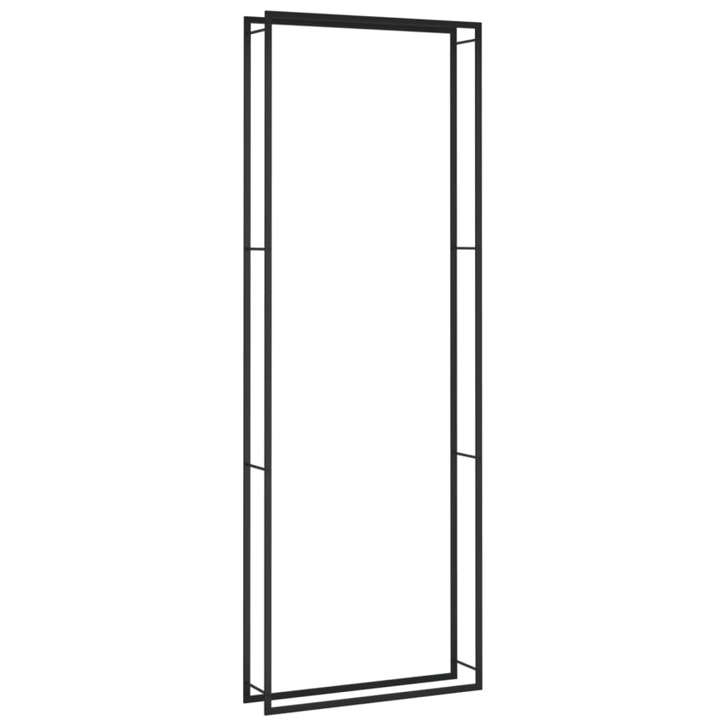 Vedstativ matt svart 110x28x312 cm stål