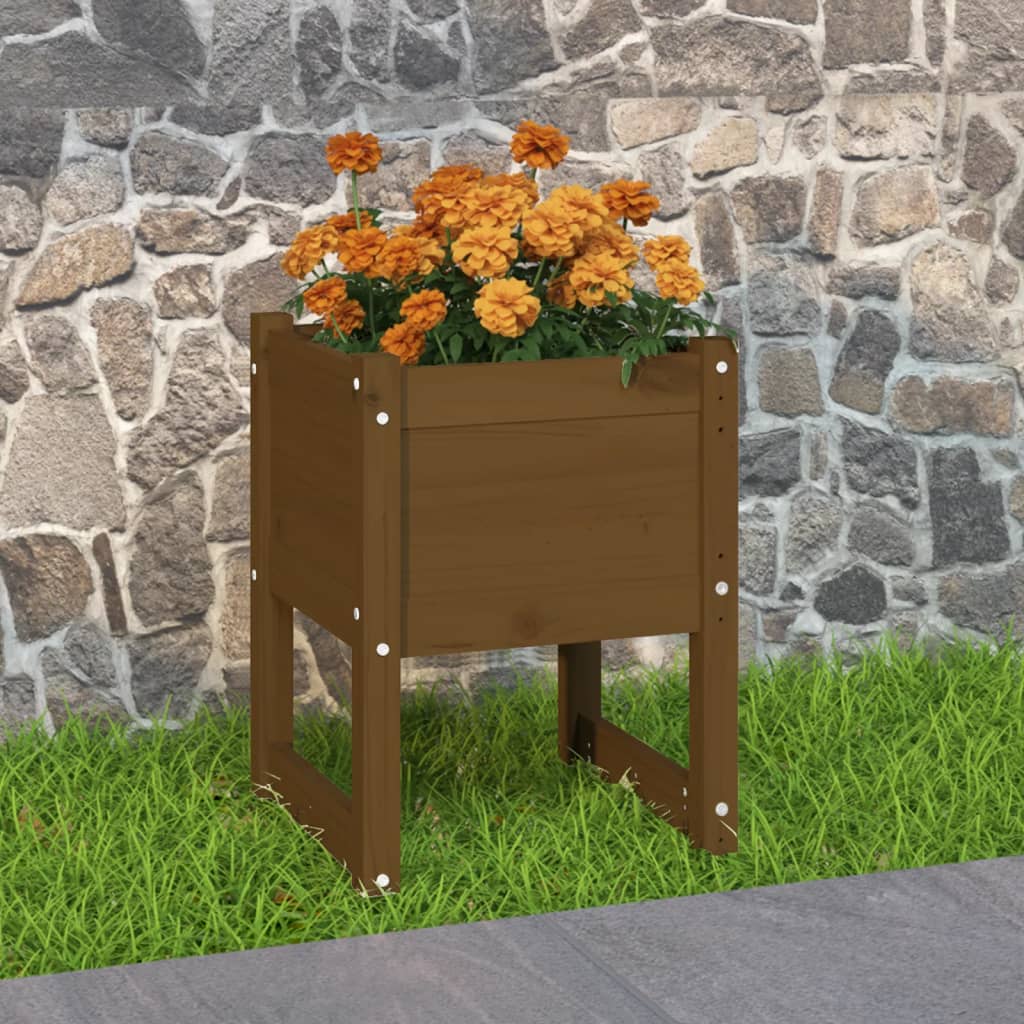 Plantekasse honningbrun 40x40x52,5 cm heltre furu