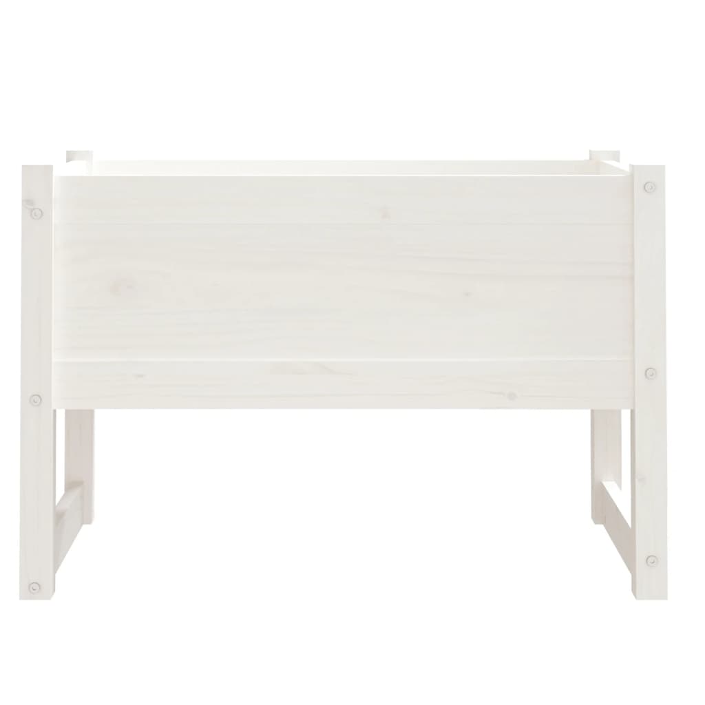 Plantekasse hvit 78x40x52 cm heltre furu