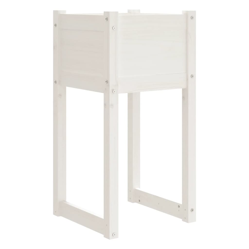 Plantekasse hvit 40x40x81 cm heltre furu