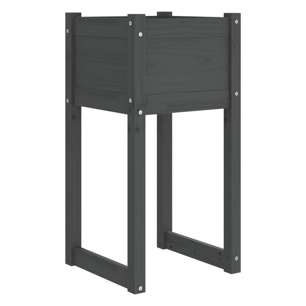 Plantekasse grå 40x40x81 cm heltre furu