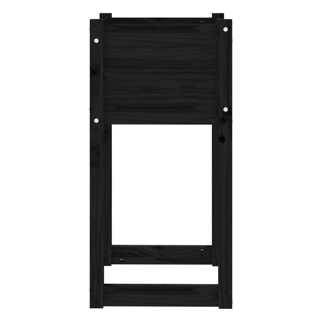 Plantekasse svart 40x40x81 cm heltre furu