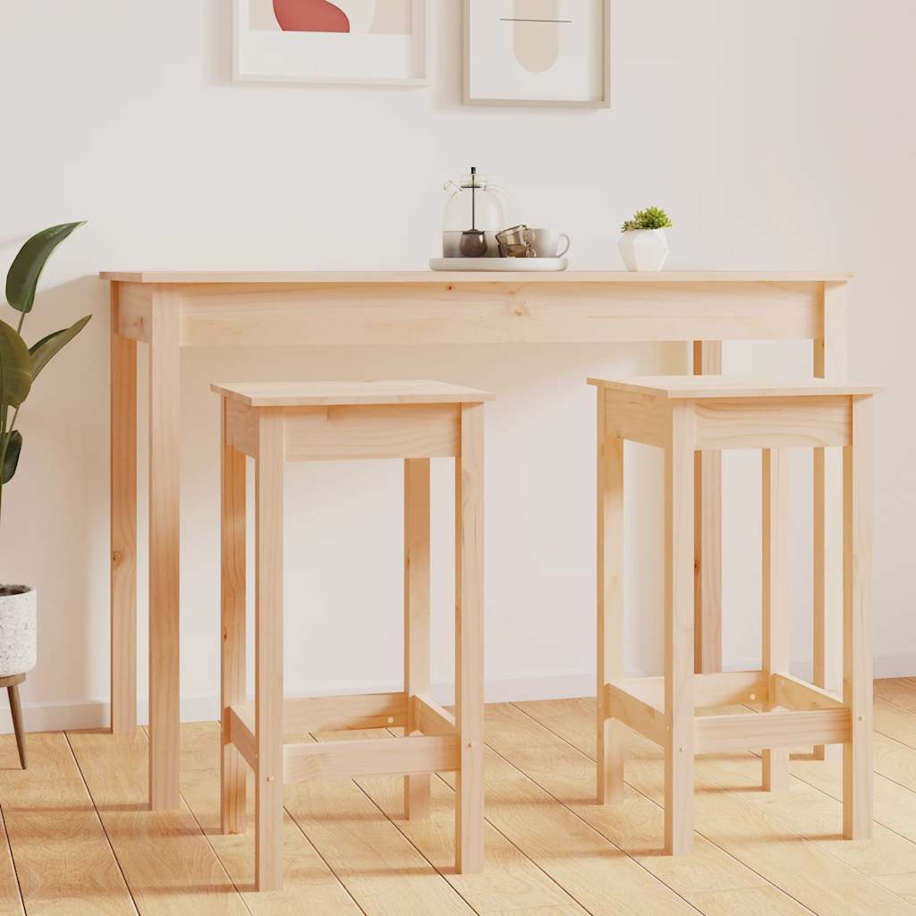 Barstoler 2 stk 40x40x78 cm heltre furu