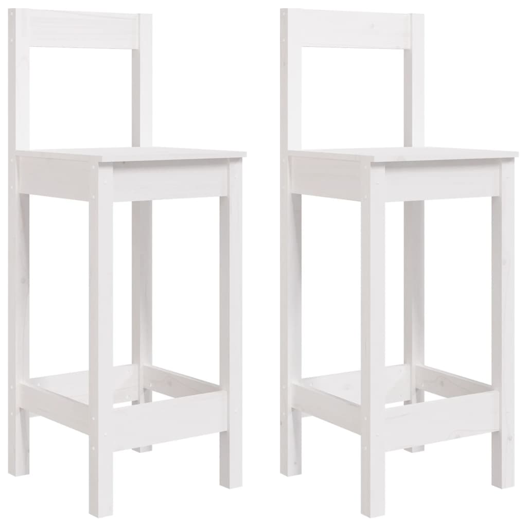 Barstoler 2 stk hvit 40x41,5x112 cm heltre furu vidaXL